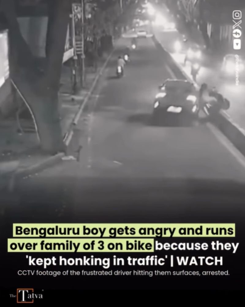 23-year-old boy got angry, pressed the accelerator, and hit the whole family.